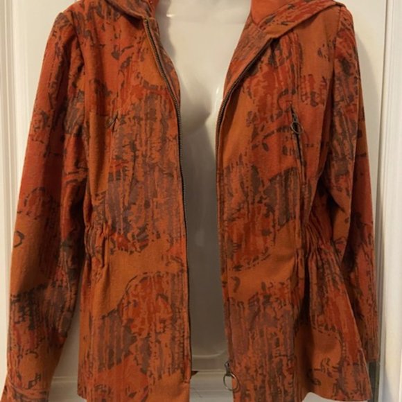 Zip Up Rusty Brown Fall/Spring Jacket With Hood - Picture 2 of 9